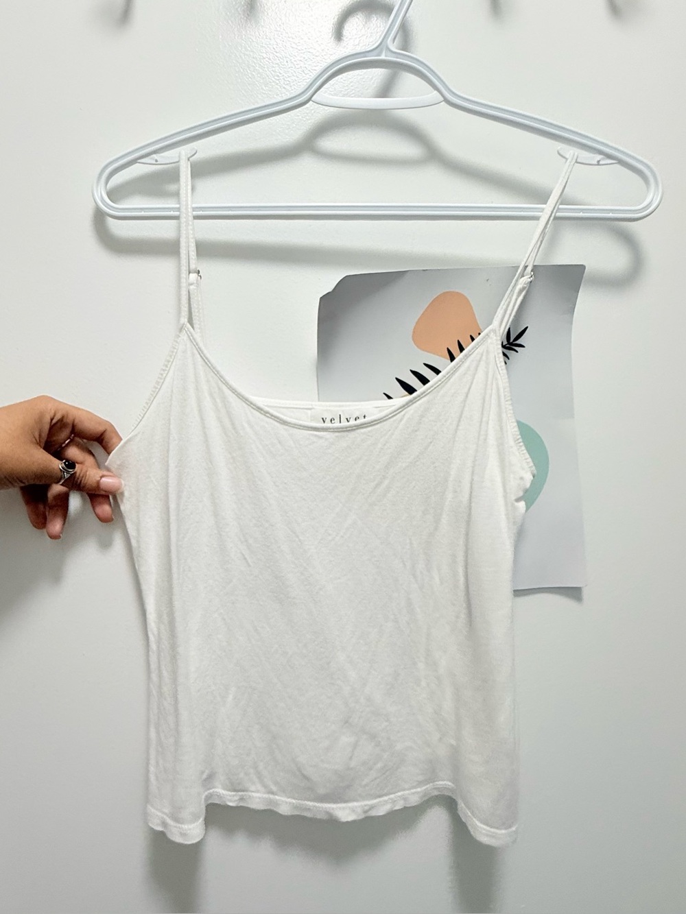 Velvet by Graham & Spencer on White Viscose Cami Tank S